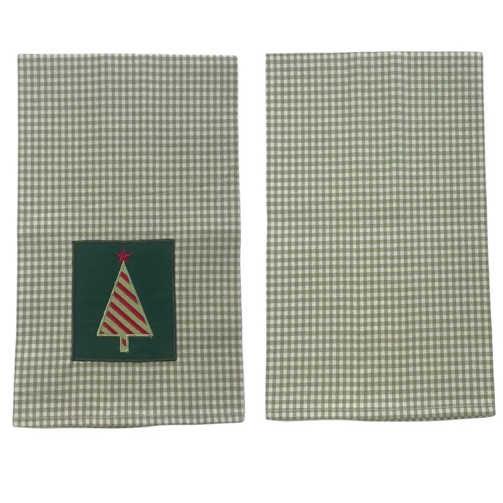 NEW Christmas Tree Appliquéd Cotton Tea Towel Decorative Useful Kitchen Gift